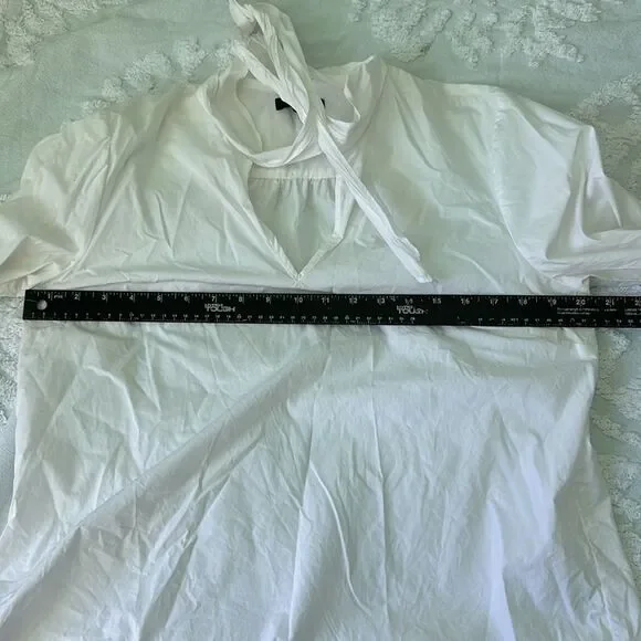 J.Crew 100% Cotton Tie Neck Top - Picture 4 of 5